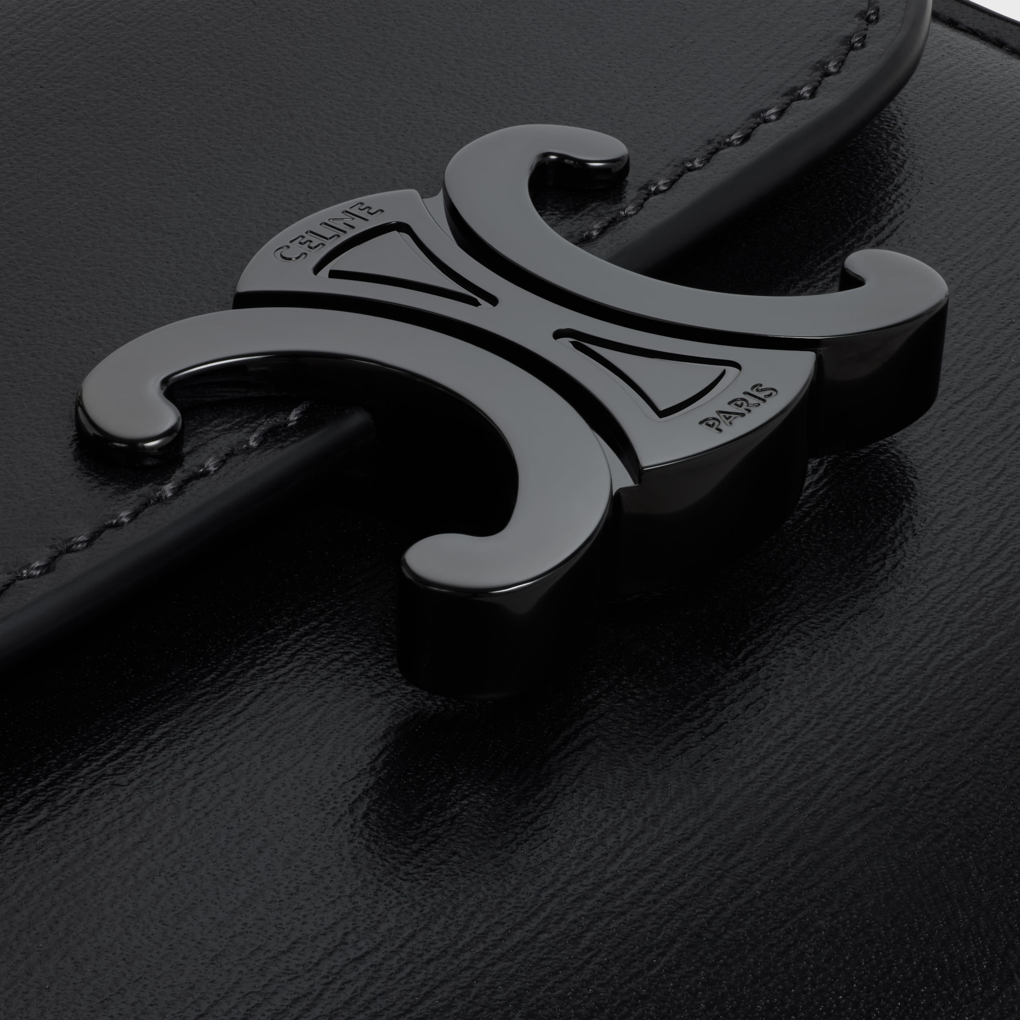 SMALL FLAP WALLER TRIOMPHE IN SHINY CALFSKIN BLACK / BLACK - Image 5